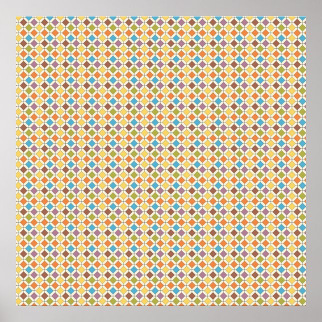 Colorful Morrocan Tiles Pattern Poster (Front)