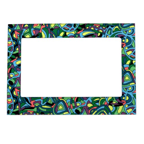 Colorful Mosaic Abstract Pattern Magnetic Photo Frame