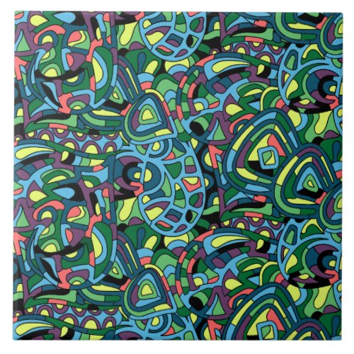 Colorful Mosaic Abstract Pattern Tile