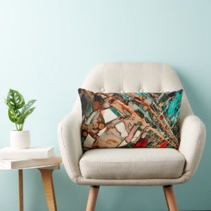 Colorful Mosaic Art Lumbar Pillow