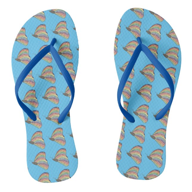 Colorful Mosaic Butterflies FlipFlops (Footbed)