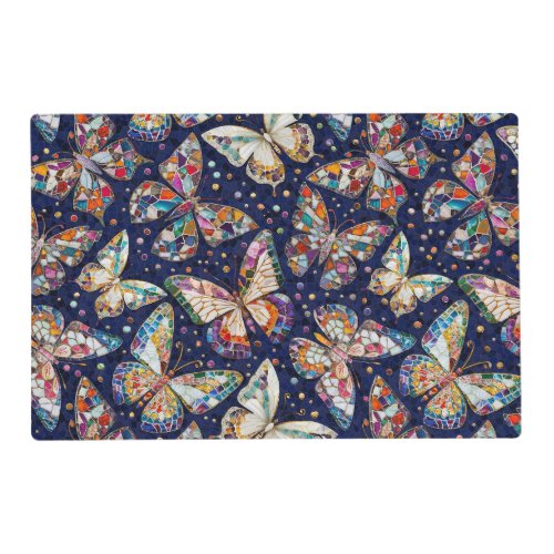 Colorful Mosaic Butterfly pattern Placemat