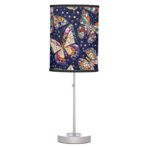 Colorful Mosaic Butterfly pattern Table Lamp