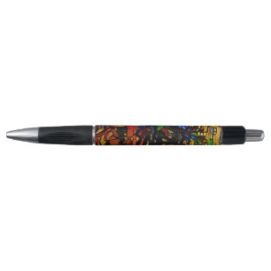 Colorful Mosaic Cat Art Prin Pen