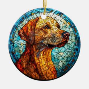 Colorful Mosaic Dog Ceramic Ornament