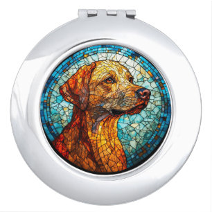 Colorful Mosaic Dog Compact Mirror