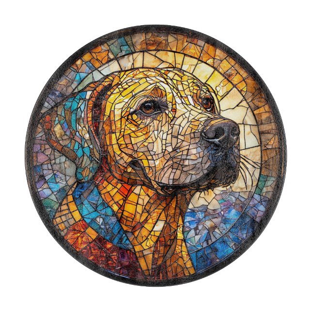 Colorful Mosaic Dog Cutting Board (Front)