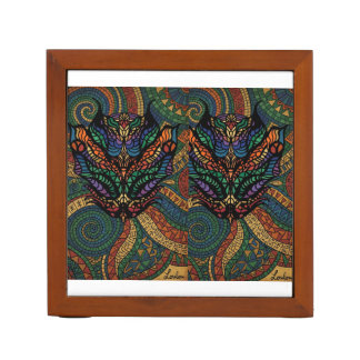 Colorful Mosaic Dragon Desk Organizer