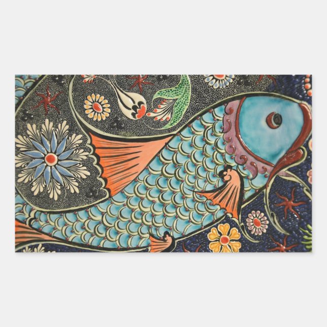 Colorful Mosaic Fish Sticker (Front)