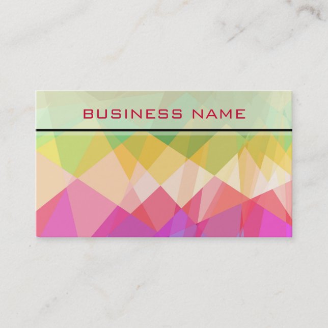 Colorful Mosaic Geometric Pattern Business Card (Front)