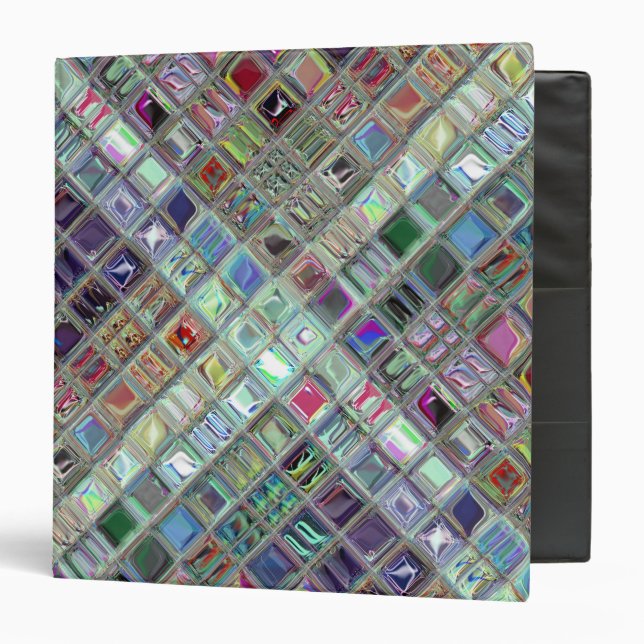 Colorful Mosaic Glass Art 3 Ring Binder (Front/Inside)