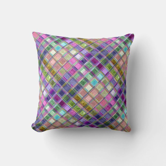 Colorful Mosaic Glass Art Pillows (Front)