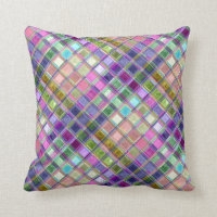 Colorful Mosaic Glass Art Pillows