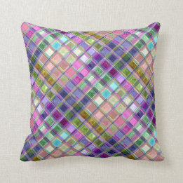 Colorful Mosaic Glass Art Pillows