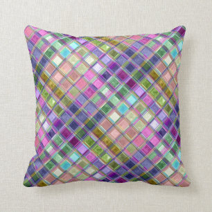 Colorful Mosaic Glass Art Pillows