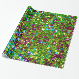 Colorful Mosaic Glitter Wrapping Paper