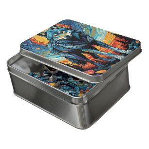 Colorful Mosaic Illustration of Majestic Wolf Jigsaw Puzzle