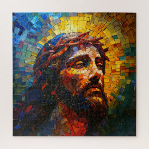 Colorful Mosaic Jesus Jigsaw Puzzle