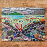 Colorful Mosaic Jigsaw Puzzle<br><div class="desc">This unique jigsaw puzzle is decorated with an abstract landscape mosaic in bright colors and earth tones.
The original mosaic was made with tiny pieces of glass,  pebbles and found objects.
Original Mosaic © Michele Davies.</div>