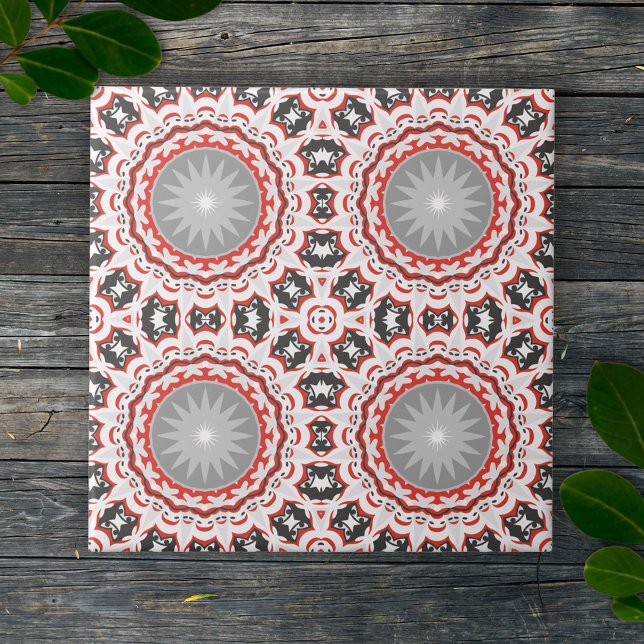 Colorful Mosaic Kaleidoscope Boho Chic Pattern Ceramic Tile (Creator Uploaded)