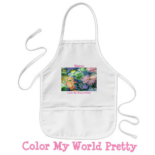 Colorful Mosaic Koi Pond Customizable Kids' Apron