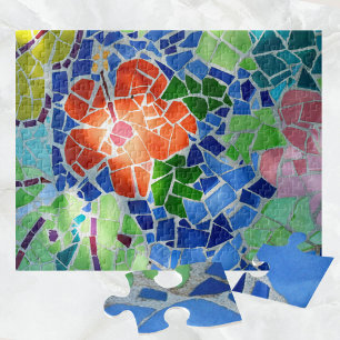 Colorful Mosaic Koi Pond Jigsaw Puzzle