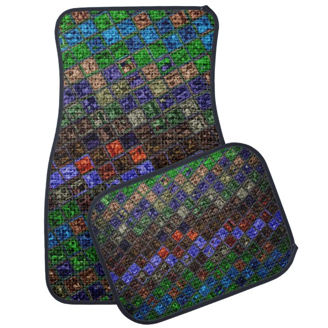 Colorful Mosaic Pattern #15 Car Floor Mat (Set)