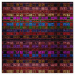 Colorful Mosaic Pattern Burlap Rustic #10 Fabric