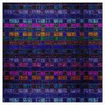 Colorful Mosaic Pattern Burlap Rustic #11 Fabric