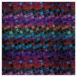 Colorful Mosaic Pattern Burlap Rustic #14 Fabric