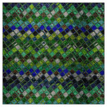 Colorful Mosaic Pattern Burlap Rustic #8 Fabric
