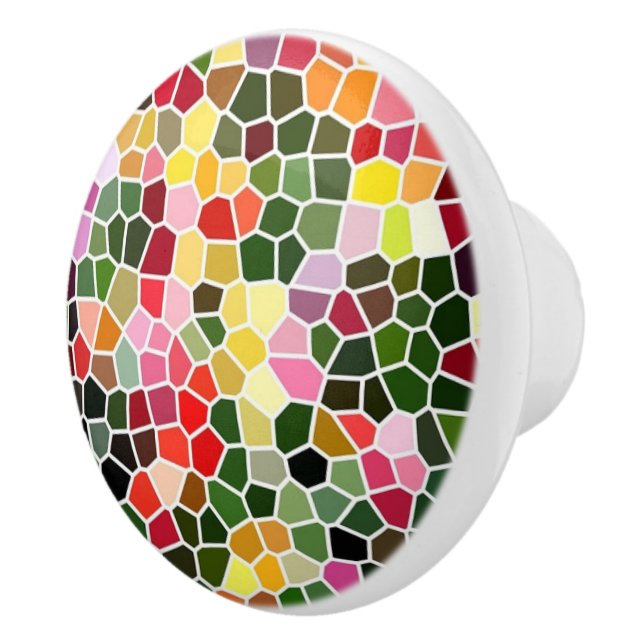 Colorful Mosaic Pattern Ceramic Knob (Right)