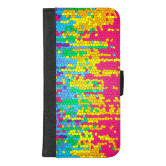 Colorful mosaic pattern iPhone 8/7 plus wallet case