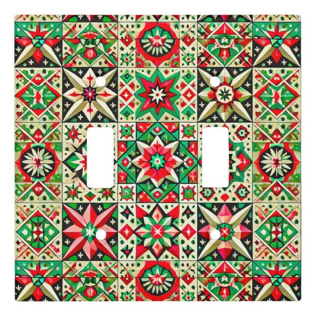 Colorful mosaic pattern light switch cover (Front)