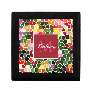Colorful Mosaic Pattern Monogrammed Gift Box