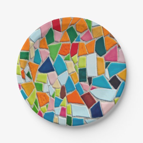 Colorful Mosaic Pattern Paper Plates