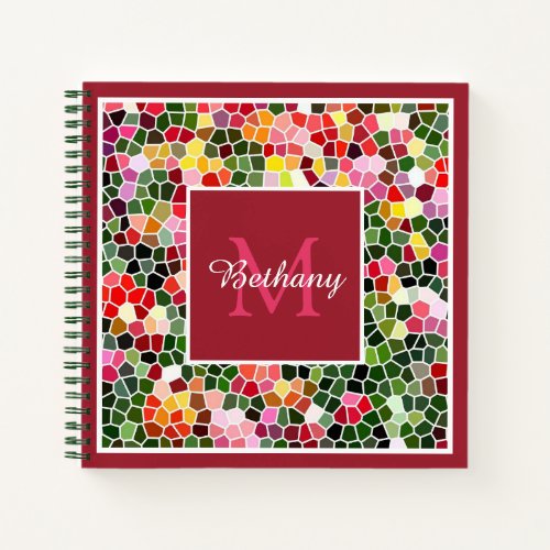 Colorful Mosaic Pattern Personalised Notebook