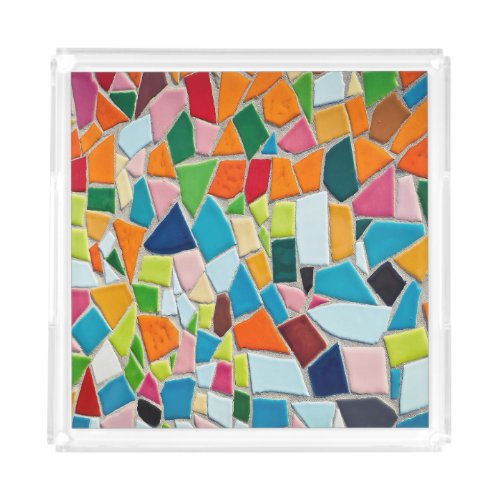 Colorful Mosaic Pattern Serving Tray