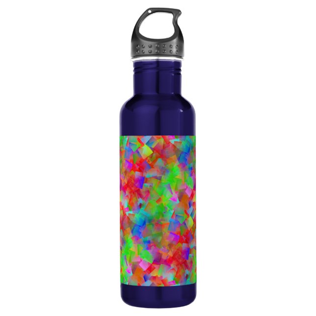 colorful mosaic pattern stainless steel water bottle (Front)