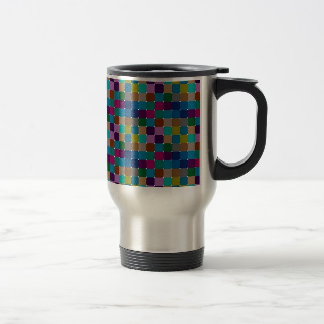 Colorful mosaic pattern travel mug (Right)