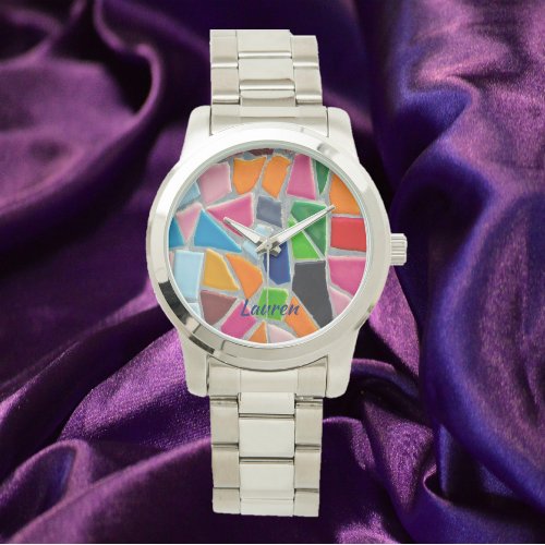 Colorful Mosaic Pattern Watch