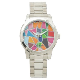 Colorful Mosaic Pattern Watch