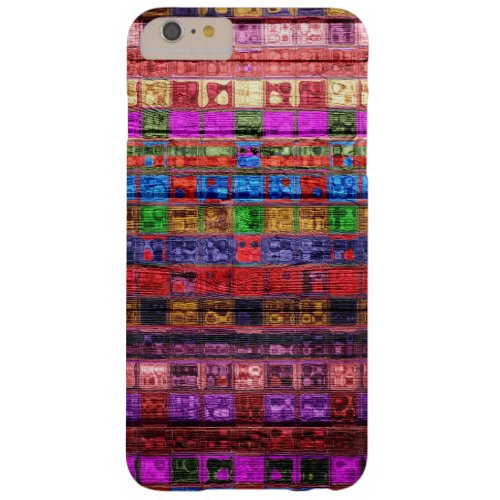 Colorful Mosaic Pattern Wood Look 10 Barely There iPhone 6 Plus Case