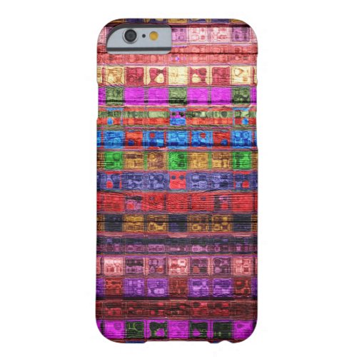 Colorful Mosaic Pattern Wood Look 10 Barely There iPhone 6 Case