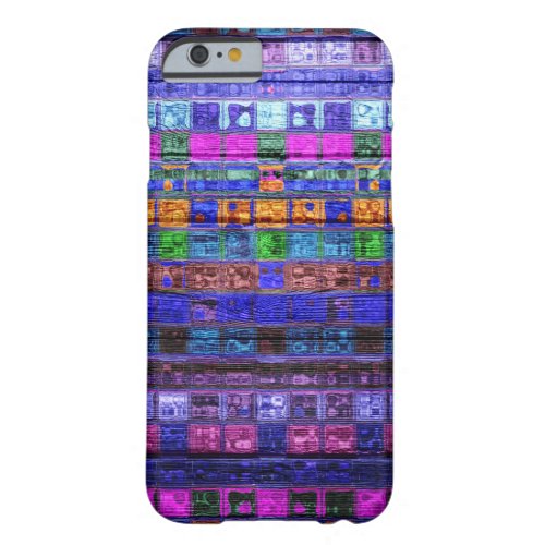 Colorful Mosaic Pattern Wood Look 11 Barely There iPhone 6 Case