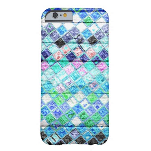 Colorful Mosaic Pattern Wood Look 13 Barely There iPhone 6 Case