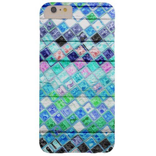 Colorful Mosaic Pattern Wood Look 13 Barely There iPhone 6 Plus Case