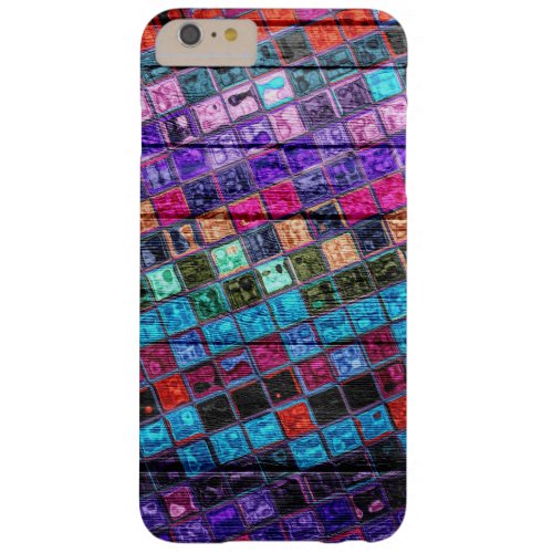 Colorful Mosaic Pattern Wood Look 14 Barely There iPhone 6 Plus Case