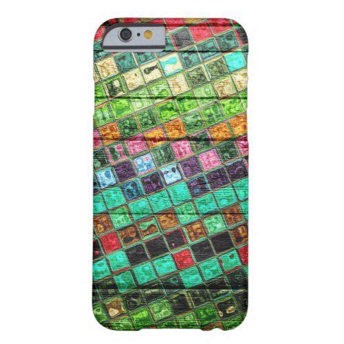 Colorful Mosaic Pattern Wood Look 15 Barely There iPhone 6 Case