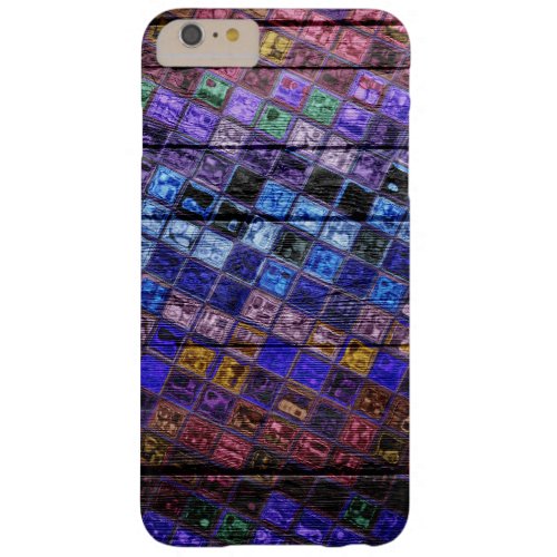 Colorful Mosaic Pattern Wood Look 17 Barely There iPhone 6 Plus Case